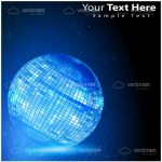 Abstract Blue Disco Ball with Sample Text